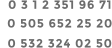 0 3 1 2 351 96 71   0 505 652 25 20   0 532 324 02 50